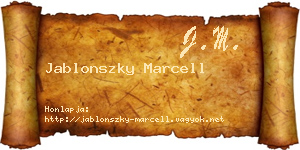 Jablonszky Marcell névjegykártya